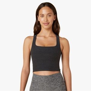 Beyond Yoga Spacedye Square Neck Cropped Tank | Small | Darkest Night
